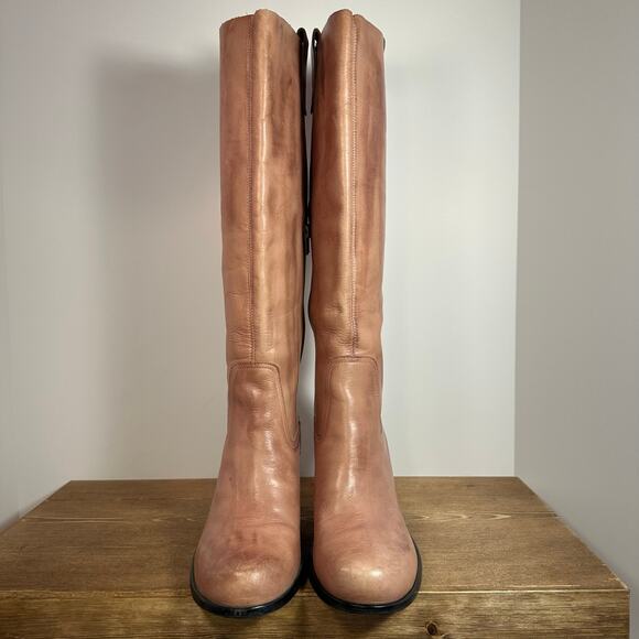 Dollhouse Knee High Leather Boots Women SZ 9 Chunky 4" Heel Western Coquette Y2K - Picture 5 of 13